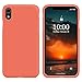 SURPHY Coque iPhone XR, Antichoc Coque Silicone Liquide Gel Anti-Rayures Ultra Mince Premium avec Doux Microfibre Coussin Doublure, Protection Housse Étui pour iPhone XR,Corail