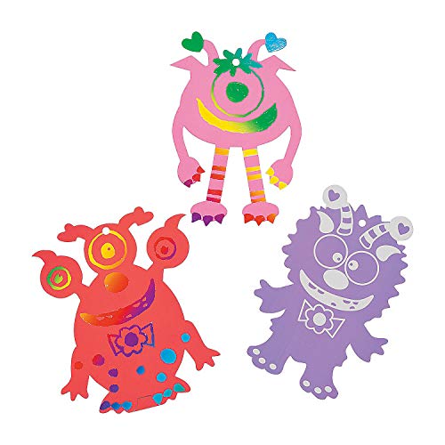 Magic Scratch Valentine Monsters - Crafts for Kids and Fun Home Activities