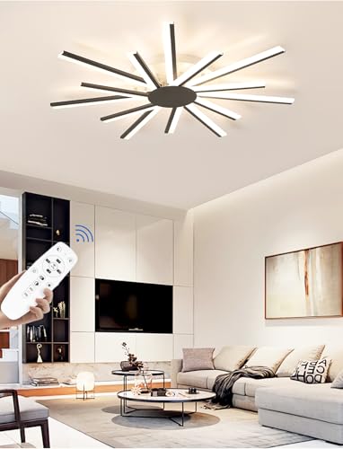 Lustre semi-encastré LED 3000K-6000K dimmable avec 14 têtes Starburst