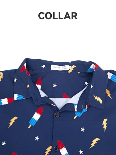 Image of Yoimira Hawaiian Shirts for Men, Print Mens Casual Short Sleeve Button Down Shirts Floral Aloha Beach Shirt