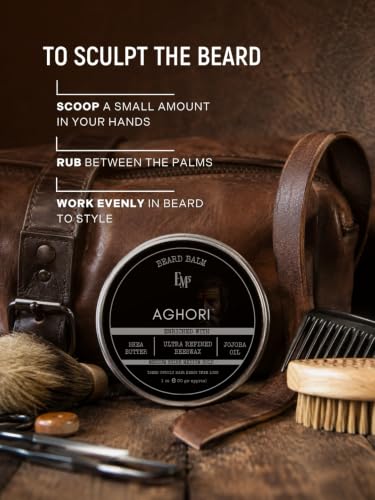 Image of EM5's Aghori Beard Balm | Shape Style and Tame | Medium Hold and Shine | Long Lasting Fragrance | Mustache and Beards Wax | Gift for Him /Men
