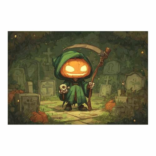 Poster d'horreur classique CUDAOO orange 60x90cm sans cadre pour une deco Halloween