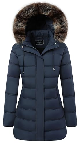 Women's winter waterproof puffer coat with detachable hood