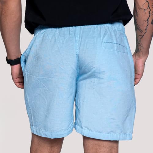 Kit 2 Bermuda Short Linho Masculina Mauricinho Curto Bolso Faca Diversas Cores (BR, Alfa, M, Regular