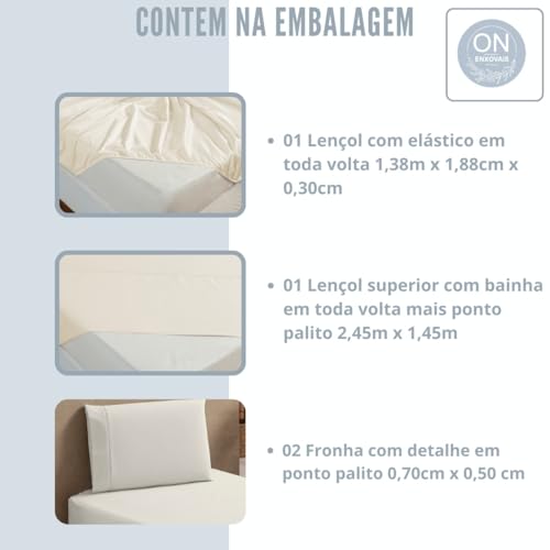 Jogo de lençol completo 400 fios 4 peças casal queen king e solteiro 3 peças macio (Caqui, Casal)