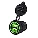 BlueFire Upgrade LED USB Socket Charger 4.2A 12-24V Waterproof Power Adapter for Car Boat Motorcycle (Green)