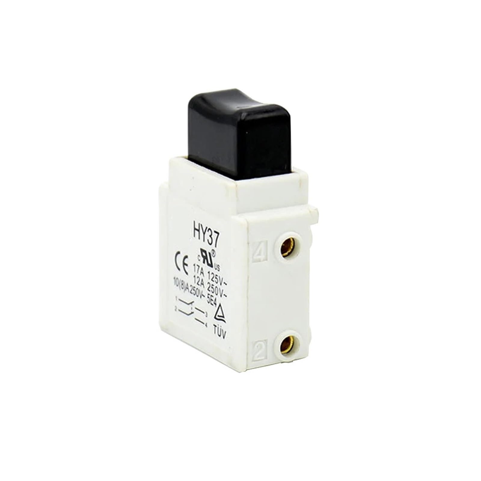 2 interruptores de gatillo a prueba de polvo HY37 HY37B de 125/250 V, 17/12 A, interruptores de botón de encendido y apagado for herramientas eléctricas portátiles y cortacésped.