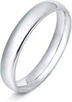 Aliança de Namoro 4mm, Compromisso, Casal, Anel em Aço Inox 316l, Prateada, Ergonômica, Resistente ao Desgaste, Reforçado, não Enferruja e não Escurece.
