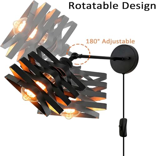 Apliques de pared E27 ajustable con enchufe para lectura cómoda en el dormitorio 3