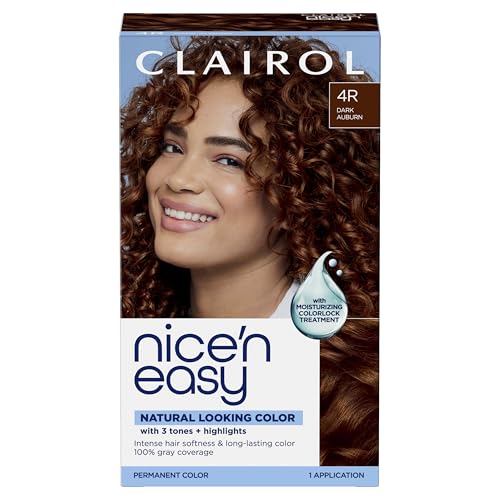 Clairol Nice'n Easy Permanent Hair Dye, 4R Dark Auburn Hair Color, Pack of 1 - Packaging May Vary