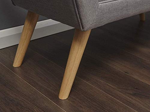 GFW Milan Upholstered Storage Bench, Window Seat With A Padded Stool Seat With Accent Solid Wood Legs, Suitable for Living Room Bedroom Hallway Or Dining Room Grey H-51cm x W-118cm x D-43cm - Image 7