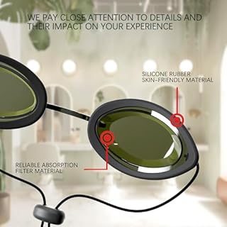 CARLANY 200nm-2000nm Laser Protection IPL Safety Glasses, See-through Anti Fog UV400 Absorption Filtering Eye Protection Goggles, OD4+ for Tanning Hair Removal Eye Protection, CY-3280-22K