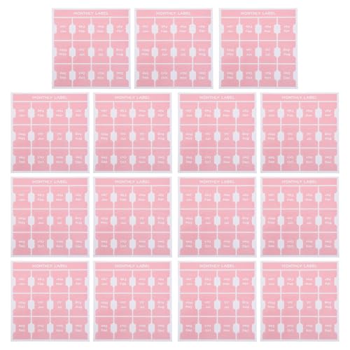 Pestañas adhesivas mensuales rosa de 15 hojas para planificadores y calendario diario