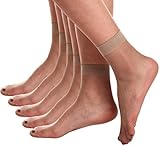 Florboom Womens Ultra Sheer Transparent Ankle Dress Socks, Nude, Size One Size