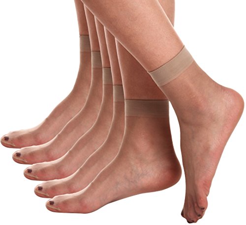 Florboom Womens Ultra Sheer Transparent Ankle Dress Socks, Nude, Size One Size