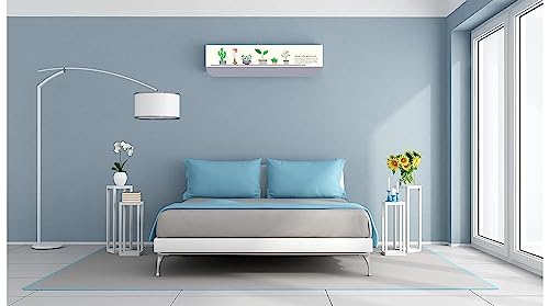 Image of DARSHANAM WORLD Beatiful Designer Ac Cover |Cutest Printed Air Conditioning Dust Cover For Indoor & All Type AC Split Covers |Colorfull Folding Designer Ac Cover (Green Plant Flower 1.5 Ton)