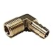 EDGE INDUSTRIAL 5/16" Hose ID to 1/4" Male NPT MNPT 90 Degree Elbow Brass Fitting Fuel / AIR / Water / Oil / Gas / WOG (Qty 01)