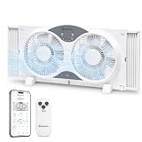 COMFORT ZONE 9' Smart Reversible Twin Window Fan with WiFi & Remote