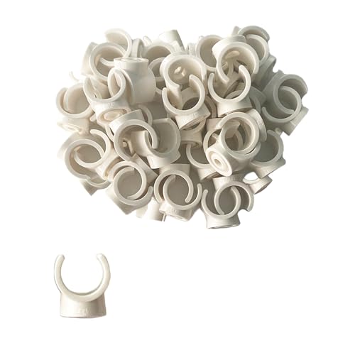 CZAKOMIX Lot De 40 Colliers De Serrage En Pex, Clips De Tuyau En Plastique, Crochets En U De 20 mm, Pour La Plomberie Et La Tuyauterie, Vis Non Incluses(Blanc)