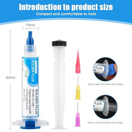 Image of Solder Wick And Solder Flux Paste, No Clean Soldering Flux (3 Piece) Desoldering Wick Braid (2 Piece) For Electronics Repair For Disassemble Electrical Components (5 Pack Kit)