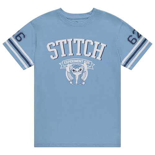 T-shirt athlétique classique Lilo et Stitch à rayures varsity coupe femme