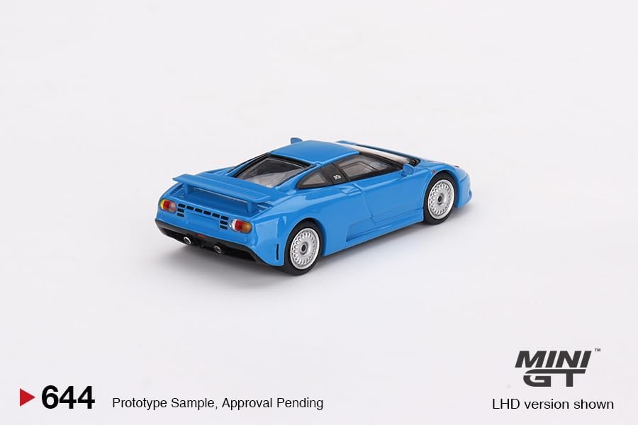 True Scale Miniatures Model Car Compatible with Bugatti EB110 GT Blu Bugatti 1/64 Diecast Model Car Mini GT MGT00644