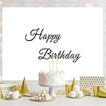 7x5ft Black Happy Birthday Backdrop White Birthday Minimalist Art Photo Photography Background Kids Adults Birthday Party Banner Decorations Supplies Photo Studio Props - Image 4