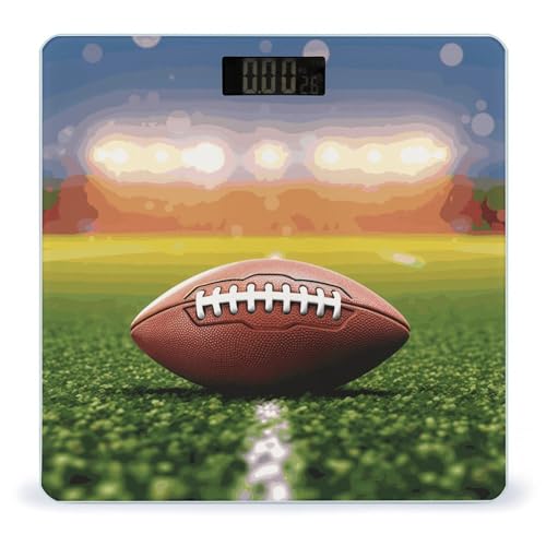 Báscula digital de baño balón de fútbol americano vidrio templado