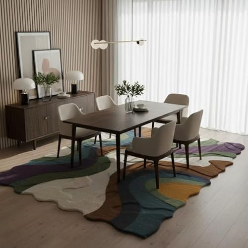 Image of Hand Made Tufted Carpet Premium Wool Abstract Irregular Design Non Slip Area Rug for Living Room Weight- |84 Pound|Size-12x15 Feet (144x180 Inch)