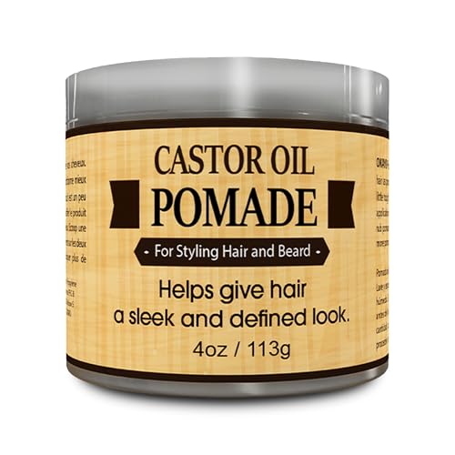 OKAY | Men's Castor Oil Beard and Hair Pomade | For All Hair Types & Textures | All Day Hold | Sleek, Defined Look | Free of Silicone & Paraben, Gray, 4 Oz