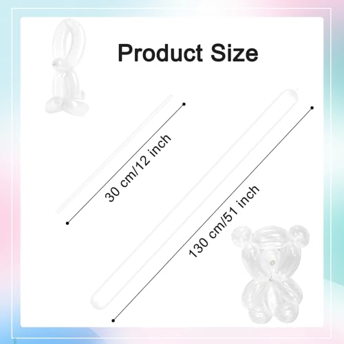 Image of 260 Balloons - Clear Long Balloons for Tying Balloon Arch & Balloon Ties | 100Pcs Clear Animal Balloons, Skinny Balloons for Tying, Long to Tie, Twisting, Modeling, Making & Birthday Party Decor