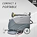 Emotor 15'' Foldable Walk Behind Floor Scrubber Machine Hand Push Scrubber Machine for Industrial Commercial Usem,Upgrade Automatic Water Flow, Machine Size 32