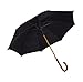 UK Designed—Balios Prestige Walking Stick Umbrella—Bamboo Handle—Double Canopy (Jet Black)