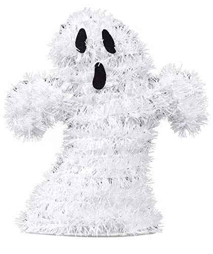 5 Seasonal Holiday Halloween Mini Tinsel Decor Jack-o\'-Lantern Orange Pumpkin Black Witch Hat White Spooky Ghost Witch Shoes Halloween Glitter Sign for Parties Classroom Fun Home Decorations Bundt - Thumbnail 4