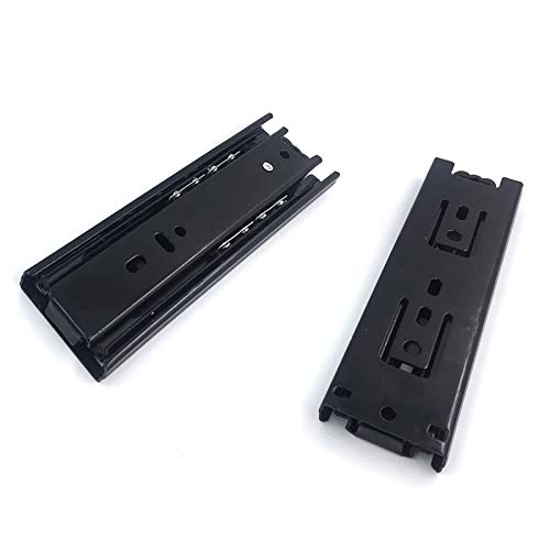 HBJSkcn Glissières de Tiroir Mini Glissières de Tiroir, Matériel de Placard de Cuisine D'extension Complète de Rail de Guide de Meubles de 2 Pièces, Montage Latéral Cover