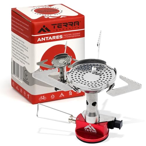 Terra Incognita Backpacking Stove Antares - Compact Portable Gas Burner for Camping, Hiking, Trekking - Lightweight Outdoor Cooker - Stove Power 3200 Watts