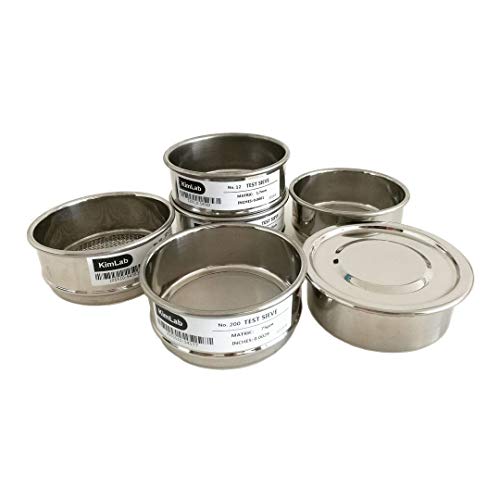 KimLab SS10 ?10cm Test Sieve #35 / 500?m Mesh Size,304 Stainless Steel Wire Cloth and Frame,4