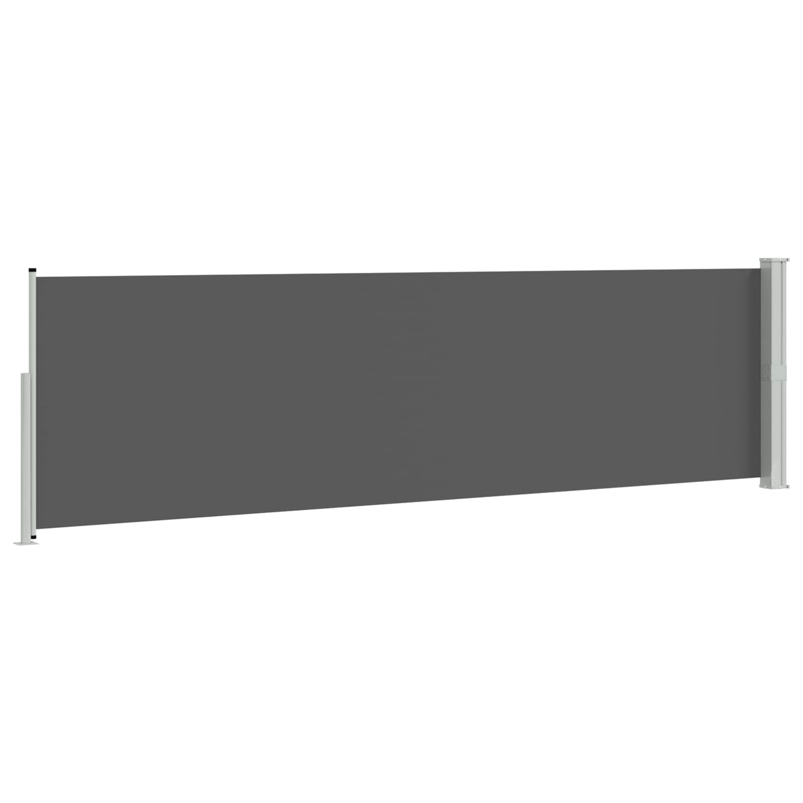 Markiza boczna antracytowa, 500 x 140 cm, poliester, stal, zwijana | Odporna na promieniowanie UV, wodoodporna, automatycznie zwijana, w zestawie zestaw montażowy, na taras/do ogrodu