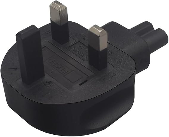 Tekit BS1363 UK BS1363 Male to IEC 320 C7 Figure-8 AC Power Converter Travel Plug Adapter,UK to C7 Electrical Adapter for PDU/UPS Server, UK Plug. Britain Converter