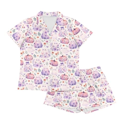 Image of Women's Short Sleeve Sleepwear Pajamas Nightwear with Pockets