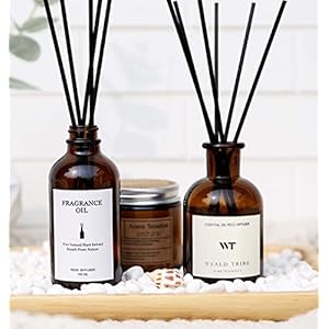 WEALD TRIBE Flower Reed Diffuser Set Eucalyptus & Lavender Scent For Bathroom Accessories Shelf Decor & Air Fresheners, Sticks Defusers With 4.0 fl oz Essential Oils, House Bedroom Office Decor & Gift WEALD TRIBE Flower Reed Diffuser Set Eucalyptus Lavender Scent For Bathroom Accessories Shelf Decor Air Fresheners Sticks Defusers With 40 fl oz Essential Oils House Bedroom Office Decor Gift