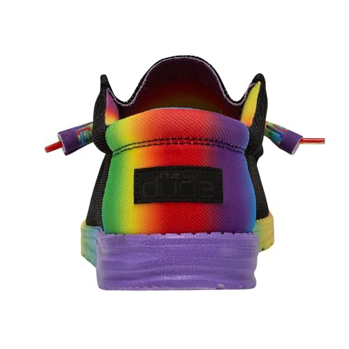 HEYDUDE Men's Wally Stretch Pride Size 11 | Men’s Shoes | Men's Lace Up Loafers | Comfortable & Light-Weight