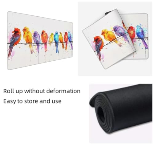 Alfombrilla de ratón impermeable con diseño de pájaro y base de goma para un control preciso 5