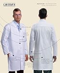 100% Cotton Lab Coat for Men and Women, Relaxed Fit, 3 Pockets Doctor Coat, White Medical Coat