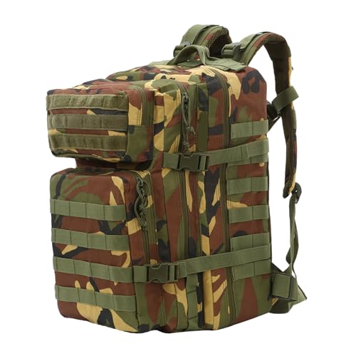 BWBIKE 40L Zaini Tattici Militari Zaino da Escursionismo all'aperto Impermeabile Camo Daypack Durable Molle Army 3 Giorni Assault Pack Spazioso Zaino da Trekking,Giungla