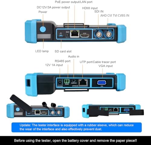 PoE付きIPカメラテスター、WANLUTECH CCTVカメラテスト CVI TVI AHD SDI アナログカメラテスト 5.4インチ タッチスクリーンケーブルトレーサー RJ45ケーブル TDR テスト RS485 HDMI in VGA in (IPC-5200C Plus)