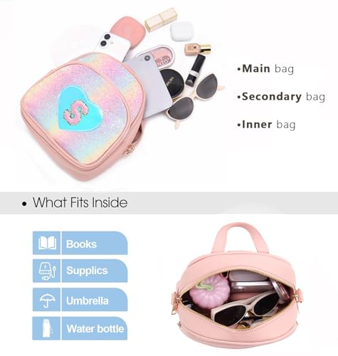 Mini Backpack for Girls Teens, Cute Kids Small Heart Backpack Purse Gift4