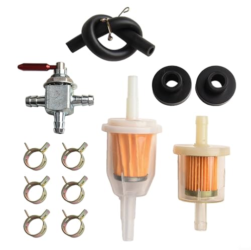 Yhenlovtt Kit de válvula de combustible bidireccional de acero para herramientas eléctricas al aire libre, compatible con modelos de cortacésped que utilizan 482212, configuración de encendido y