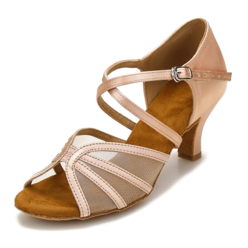 Image of Women's Ballroom Dance Shoes Latin Salsa Dancing Shoes 2.5inch Dance Heel ZB04