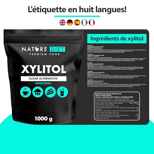 Nature Diet Xylitol, 1000 g, Édulcorant Naturel, Faible en Calories – vue 2